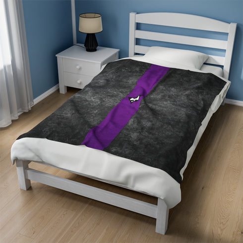 Grunge Lesbian Labrys Pride Flag Stripe Velveteen Plush Blanket
